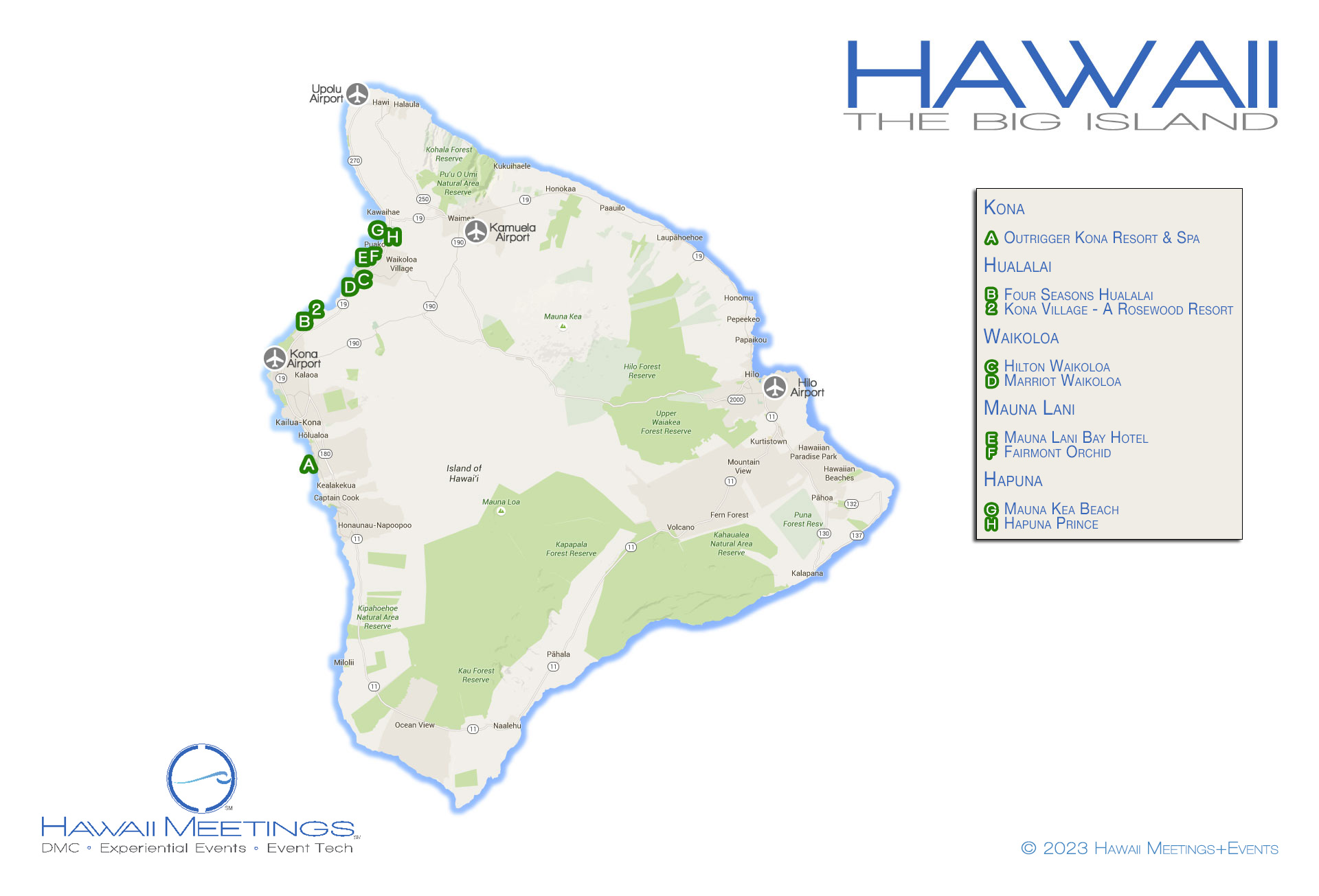 Destinations and Resorts on the Big Island of Hawaii
