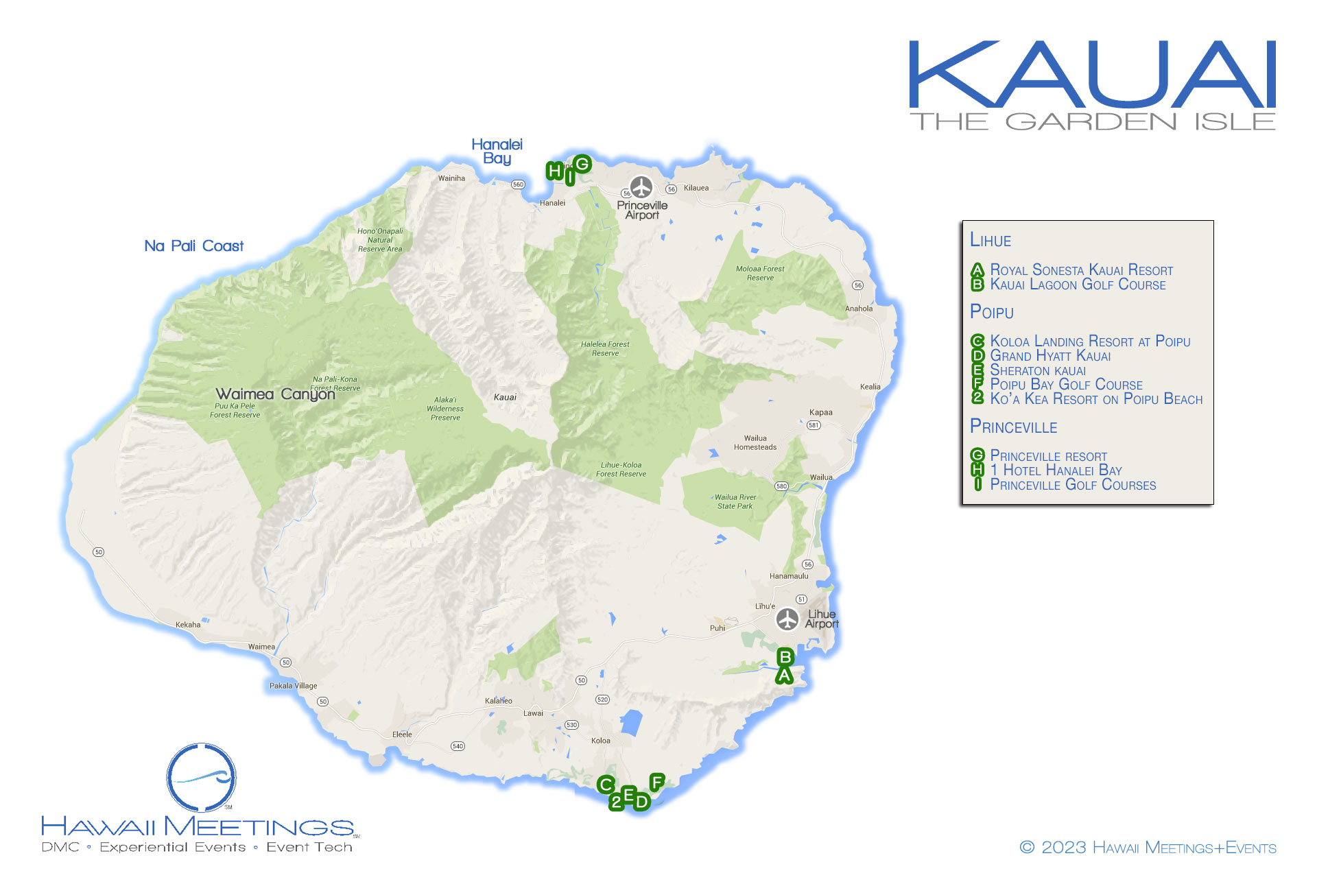 Meeting and incentive properties on the Hawaiian island of Kauai